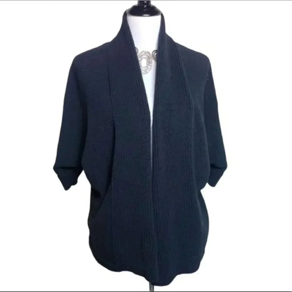 Banana Republic S‎ black 1/2 sleeve open cardigan